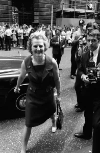 Margaret Thatcher arriving at Downing Street for the first time as minister of state for Margaret Thatcher arriving at Downing Street for the first time as minister of state for