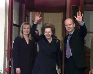 Margaret Thatcher former British Prime Minister Oct 1998 with William Hague Leader of Margaret Thatcher former British Prime Minister Oct 1998 with William Hague Leader of