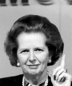 Margaret Thatcher at conference smiling - June 1987 Margaret Thatcher at conference smiling - June 1987