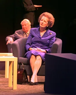 Margaret Thatcher Conservative Party Conference 1998 sitting listening to Margaret Thatcher Conservative Party Conference 1998 sitting listening to