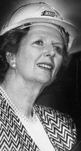 Margaret Thatcher at construction site wearing hard hat - June 1987 Margaret Thatcher at construction site wearing hard hat - June 1987