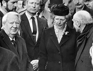 Margaret Thatcher with Edward Heath and Sir Alec Douglas-Home - January 1987 Margaret Thatcher with Edward Heath and Sir Alec Douglas-Home - January 1987