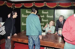 Margaret Thatcher in Harrods signing copies of her memoir " Margaret Thatcher in Harrods signing copies of her memoir "