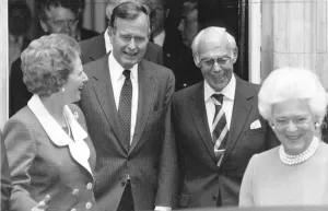 Margaret Thatcher and husband Denis with President George Bush snr Margaret Thatcher and husband Denis with President George Bush snr