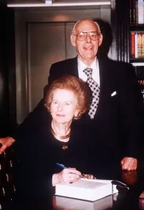 Margaret Thatcher and husband Denis Thatcher - June 1995 at the Signing of her new book Margaret Thatcher and husband Denis Thatcher - June 1995 at the Signing of her new book