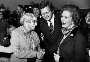 Margaret Thatcher with Jeremy Handley during visit to pensioners day centre - April 1983 Margaret Thatcher with Jeremy Handley during visit to pensioners day centre - April 1983