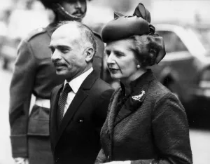 Margaret Thatcher with King Hussein of Jordan during his visit to Britain - March 1983 Margaret Thatcher with King Hussein of Jordan during his visit to Britain - March 1983