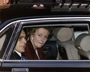 Margaret Thatcher leaves Number 10 Downing Street for the last time after she was Margaret Thatcher leaves Number 10 Downing Street for the last time after she was