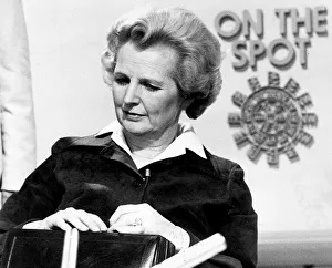 Margaret Thatcher looking pensive during TV interview - April 1977 Margaret Thatcher looking pensive during TV interview - April 1977