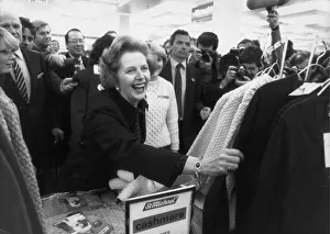 MARGARET THATCHER IN MARKS AND SPENCERS STORE IN OXFORD STREET SAMPLING THE QUALITY OF MARGARET THATCHER IN MARKS AND SPENCERS STORE IN OXFORD STREET SAMPLING THE QUALITY OF
