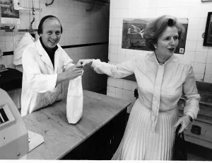 Margaret Thatcher MP doing some shopping at her local butchers 1978 Margaret Thatcher MP doing some shopping at her local butchers 1978