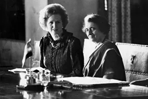Margaret Thatcher and Mrs Indira Ghandi at meeting in India - April 1981 Margaret Thatcher and Mrs Indira Ghandi at meeting in India - April 1981
