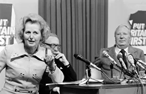 Margaret thatcher Oct 1974 Election Press Conference with Edward Heath Margaret thatcher Oct 1974 Election Press Conference with Edward Heath