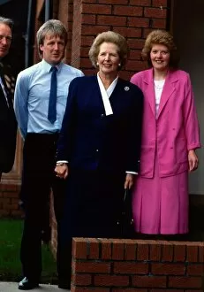 Images Dated 3rd September 1987: Margaret Thatcher outside Howdens factory Glasgow 1987