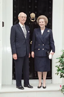 Margaret Thatcher, pictured with her husband Denis, leaving for first day in House of Margaret Thatcher, pictured with her husband Denis, leaving for first day in House of
