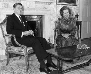 MARGARET THATCHER AND PRESIDENT RONALD REAGAN IN 10 DOWNING STREET - 5TH JUNE 1984 MARGARET THATCHER AND PRESIDENT RONALD REAGAN IN 10 DOWNING STREET - 5TH JUNE 1984
