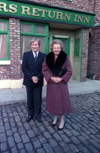 Margaret Thatcher Prime Minister January 1990 at Granada TV on the Coronation Margaret Thatcher Prime Minister January 1990 at Granada TV on the Coronation