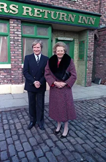 Margaret Thatcher Prime Minister January 1990 at Granada TV on the Coronation Margaret Thatcher Prime Minister January 1990 at Granada TV on the Coronation