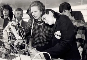 Margaret Thatcher at a promotional event to encourage young women to study science - July Margaret Thatcher at a promotional event to encourage young women to study science - July