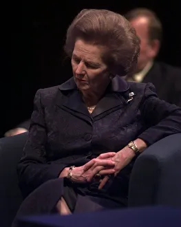 Margaret Thatcher sleeping during speech by iain duncan smith at conference in Margaret Thatcher sleeping during speech by iain duncan smith at conference in