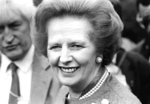 Margaret Thatcher smiling during campaign in Finchley - June 1987 Margaret Thatcher smiling during campaign in Finchley - June 1987