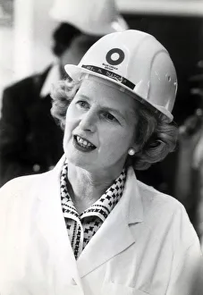 Margaret Thatcher on a visit to the Blue Circle Cement plant at Nortfleet Margaret Thatcher on a visit to the Blue Circle Cement plant at Nortfleet