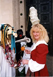 Mari Lwyd - Pat Smith of Mari Arts, pictured with the 'Mari Lwyd' Mari Lwyd - Pat Smith of Mari Arts, pictured with the 'Mari Lwyd'