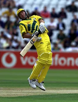 Mark Waugh Takes Evasive Action At Cricket World Cup 1999 As Shaun Pollock South Mark Waugh Takes Evasive Action At Cricket World Cup 1999 As Shaun Pollock South