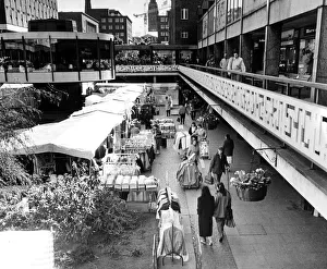 This is market day in the Lower Precinct, Coventry city centre This is market day in the Lower Precinct, Coventry city centre