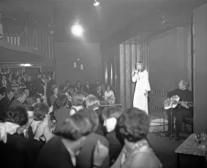 Marrianne Faithful seen here making her debut cabaret appearance at the Blue Nile Club Marrianne Faithful seen here making her debut cabaret appearance at the Blue Nile Club
