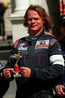 Martin Clunes Actor after a go cart race for the macmillan cancer relief at Marble Arch Martin Clunes Actor after a go cart race for the macmillan cancer relief at Marble Arch