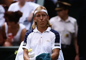 Martina Navratilova after being beaten by Jennifer Capriati Martina Navratilova after being beaten by Jennifer Capriati