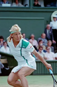 Martina Navratilova during her Ladies Singles Final against Steffi Graf in 1988 Martina Navratilova during her Ladies Singles Final against Steffi Graf in 1988