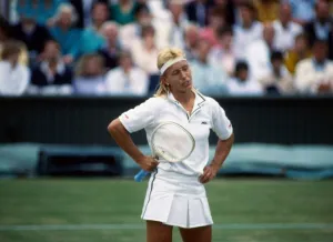 Martina Navratilova standing hands on hips July 1989 Martina Navratilova standing hands on hips July 1989