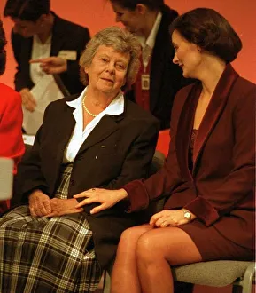 Mary Wilson widow of Harold Wilson being comforted by Cherie Blair wife of Tony Blair Mary Wilson widow of Harold Wilson being comforted by Cherie Blair wife of Tony Blair