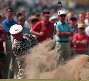 Mason Golfer gets out of the bunker on his second attempton the 17th during the second Mason Golfer gets out of the bunker on his second attempton the 17th during the second