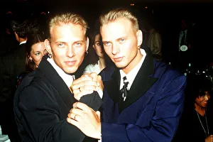 Matt Goss and brother Luke Goss April 1990 from the pop group Bros at the Ivor Matt Goss and brother Luke Goss April 1990 from the pop group Bros at the Ivor