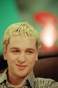 Matthew Rhys - Aged 24. Pictured in 1999, being interviewed on a Welsh Television Matthew Rhys - Aged 24. Pictured in 1999, being interviewed on a Welsh Television