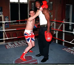 Matthew Wright boxer Lennox Lewis in london gym july 1997 Matthew Wright boxer Lennox Lewis in london gym july 1997