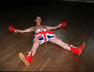 Matthew Wright after his Friendly bout with World Boxing Champion Lennox Lewis in a Matthew Wright after his Friendly bout with World Boxing Champion Lennox Lewis in a