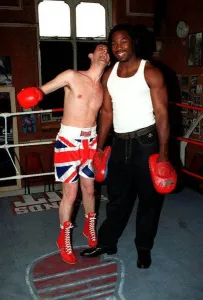Matthew Wright with lennox lewis at london gym july 1997 Matthew Wright with lennox lewis at london gym july 1997