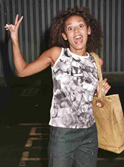 Mel B of the Spice Girls arriving at Heathrow Airport from Iceland Mel B of the Spice Girls arriving at Heathrow Airport from Iceland