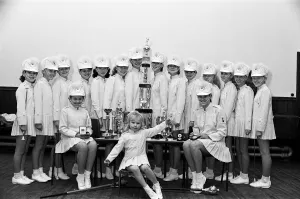 Member of a recently formed majorette troop are literally in the limelight after winning Member of a recently formed majorette troop are literally in the limelight after winning