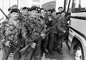 Members of B Compnay the 1st Battalion the Yorkshire Volunteers prepare to board Members of B Compnay the 1st Battalion the Yorkshire Volunteers prepare to board