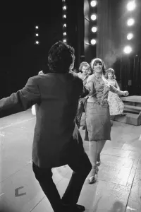 Members of the cast of Grease seen here on stage at the Coventry Theatre during a dress Members of the cast of Grease seen here on stage at the Coventry Theatre during a dress