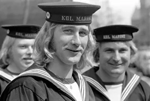 Members of the Danish Navy seen here on shore leave. Sailors in the navy can grow their Members of the Danish Navy seen here on shore leave. Sailors in the navy can grow their