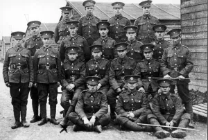 Members of the Dorsetshire Regiment pose for the camera at Chisleton Camp Members of the Dorsetshire Regiment pose for the camera at Chisleton Camp