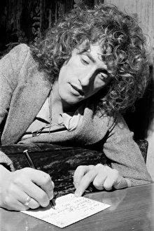 Members of The Who rock group. Singer Roger Daltrey. 8th December 1973 Members of The Who rock group. Singer Roger Daltrey. 8th December 1973