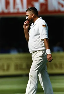 Merv Hughes during the one day test match at Lords Merv Hughes during the one day test match at Lords
