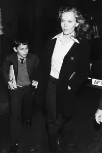 Mia Farrow Actress with one of her sons May 1983 Dbase MSI Mia Farrow Actress with one of her sons May 1983 Dbase MSI